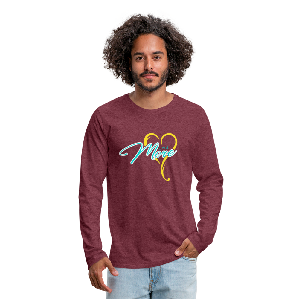 Men's Premium Long Sleeve T-Shirt - heather burgundy