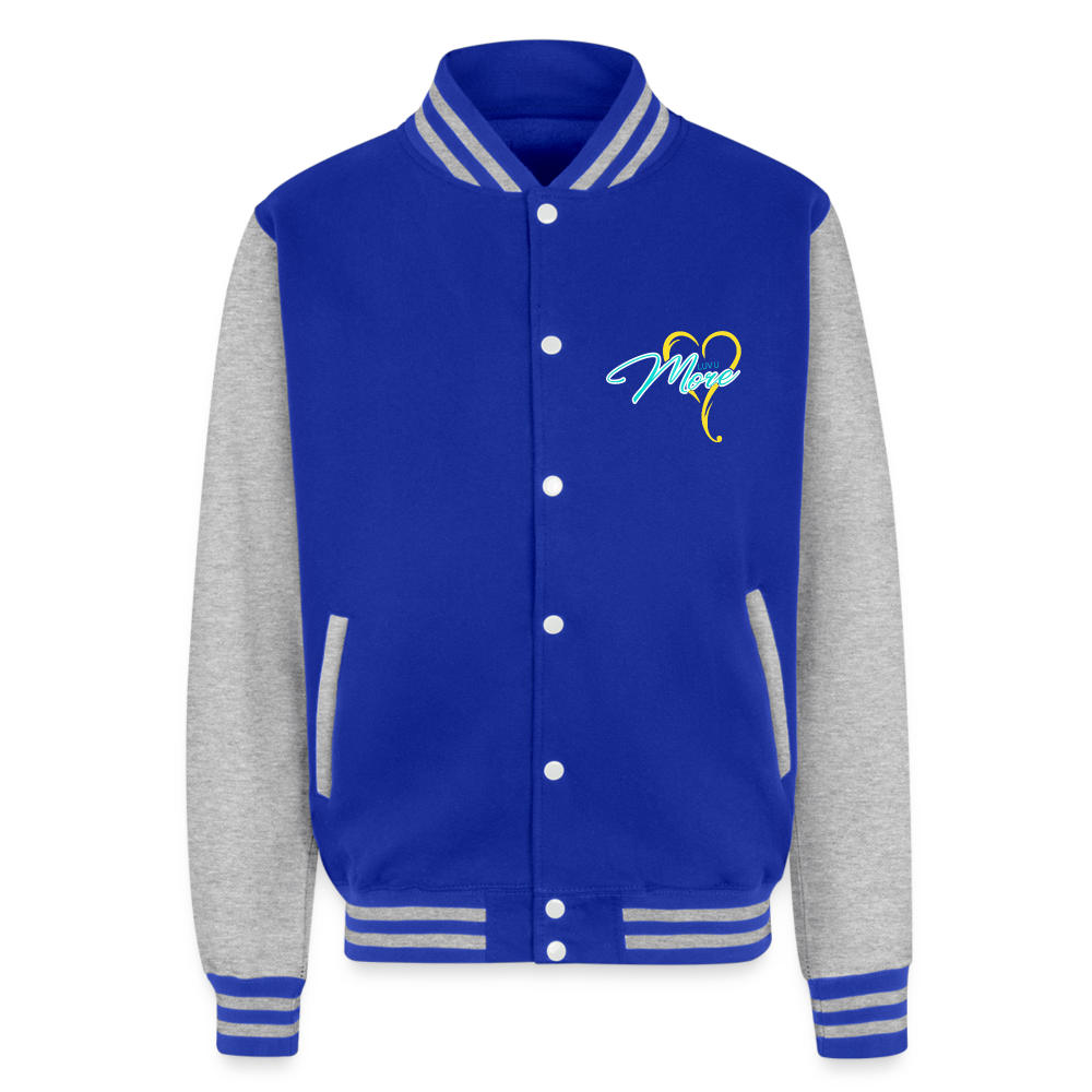 Just Hoods Heavyweight Letterman Jacket - royal/heather grey