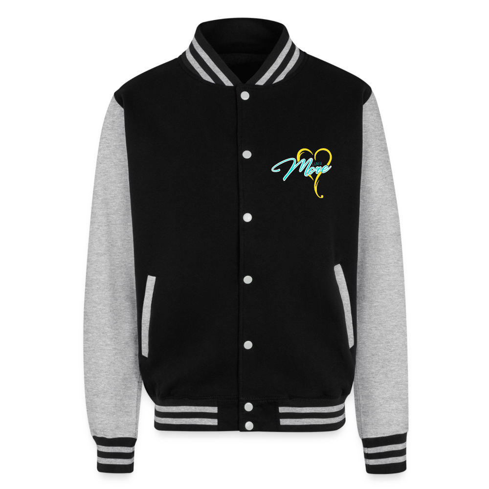 Just Hoods Heavyweight Letterman Jacket - black/heather grey