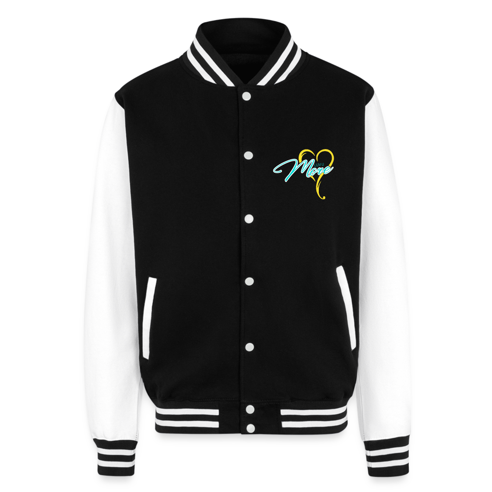 Just Hoods Heavyweight Letterman Jacket - black/white